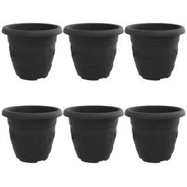 vidaXL Runder Blumentopf Ø 26 x 21,5 cm Schwarz
