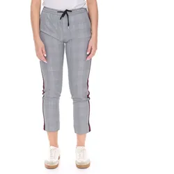 vestino Damen Business-Hose karierte Stoff-Hose Freizeit-Hose Grau/Schwarz - M