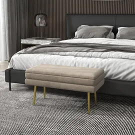 Homcom Polsterbank Beige 79 x 37 x 43 cm