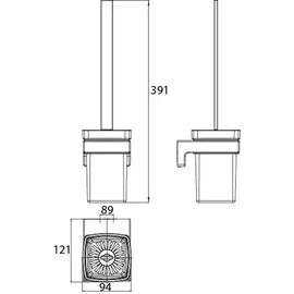 EMCO WC-Bürstengarnitur Cue Wandmodell Schwarz (321513300)