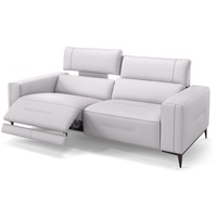 Sofanella 3-Sitzer 3-Sitzer TERAMO Ledercouch Relaxsofa Sofa weiß 216 cm x 89 cm x 101 cm