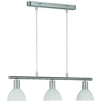 Trio 3-flg. 61 cm rund Nickel matt/Glas weiß
