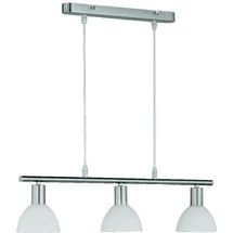 Trio 3-flg. 61 cm rund Nickel matt/Glas weiß