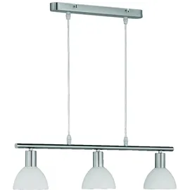 Trio 3-flg. 61 cm rund Nickel matt/Glas weiß