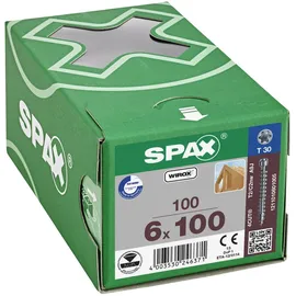 SPAX Holzbauschraube 6 x 100 mm Zylinderkopf T-STAR plus Vollgewinde 4CUT WIROX P3J