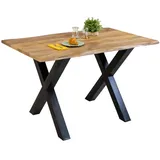 sam möbel gmbh Esstisch, Beige, Holz, Echtholz,Mangoholz, Rechteckig,Quadratisch, X-Form, 120x77x80 cm, Esszimmer, Tische, Esstische