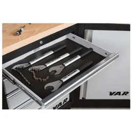 VAR Schrank Leder/Metall/PVC 533 x 404 x 3 mm schwarz