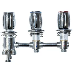 AcquaVapore Armatur 3 Regler mit 4 fach Umschalter für Whirlpool und Wannen