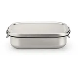 Brabantia - make & take Brotdose mit flexibler Trennwand, Robust für Sandwiches, Wraps und Snacks - Matt Steel, Mittel