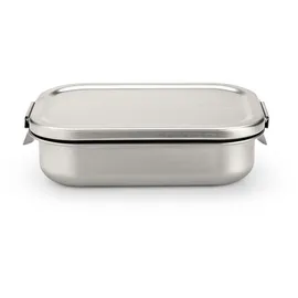 Brabantia - make & take Brotdose mit flexibler Trennwand, Robust für Sandwiches, Wraps und Snacks - Matt Steel, Mittel