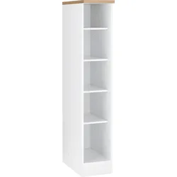 Ablageregal KOCHSTATION "KS-Haiti", weiß (weiß, eichefarben), B:30cm H:165cm T:60cm, Spanplatte, Regale, Küchen-Regal