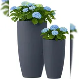 CLP Pflanzkübel rund 2er Set 1 cm Anthrazit