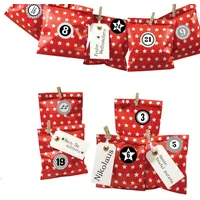 Frau Wundervoll DIY Adventskalender zum Befüllen, rot Stern, Ziffern