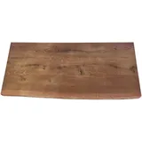 DM-Handel Waschtischplatte Eiche Holzplatte Waschbeckenplatte (als Ergänzung zum Waschbecken (freistehend), massiv Holz 4 cm, Naturkante Teak von 40 cm bis 120 cm Länge), 4 cm starke Platte rot 70 cm x 4 cm x 50 cm