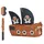 Relaxdays Piratenschiff Piñata 44 cm Hellbraun/Rot/Schwarz