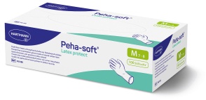 Peha-soft® Latex protect Untersuchungshandschuh, puderfrei, Unsteriler Einmalhandschuh aus weichem Naturkautschuklatex, 1 Packung = 100 Stück, Größe M