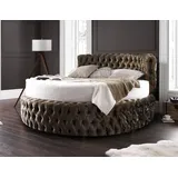 Xlmoebel Rundbett Exklusives Design Rundbett für Paare Bett in Übergröße (Chesterfield Bett Rund), Hergestellt in Europa braun