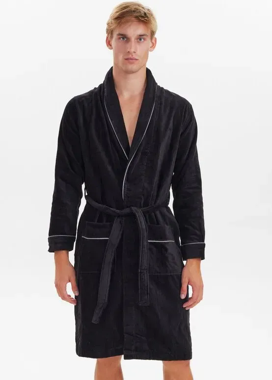 JBS Bademantel Schwarz 2XL