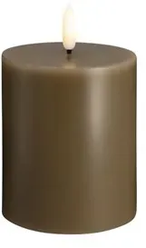 LED pillar candle - Dark sand - 74x100 mm