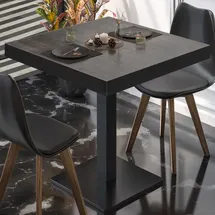 GGM Möbel BM | Bistrotisch | B:T:H 70 x 70 x 77 cm | Wenge / Schwarz | Quadratisch | Schwarzer Rand