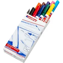 EDDING 400, Mehrfarben, Rundspitze, Kunststoff, Medium, 1 mm, Karton, Glas, Lede
