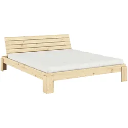 Karup Design Stauraumbett »Layers Bed Headboard, Bettgestell mit Stauraumkopfteil, mehrere Größen«, inkl. Lattenrost, excl. Matratze, FSC®-zertifiziertes Massivholz Karup Design Natur