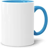 Sublimationstassen ohne Druck AAA Grade | Einzeln oder im Set | Fototasse für Sublimationsdruck | Leere Tassen für Hitzepressen-Thermo-Sublimation (8 Stück, Hellblau)