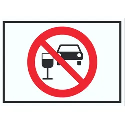 Schild Alkohol am Steuer verboten Symbol A4 (210x297mm)