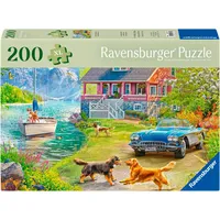 Ravensburger Puzzle - Sommerhaus am See - Erwachsenenpuzzle mit 200 XL-Teilen und extra Bildvorlage