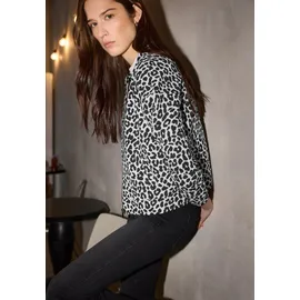 street one studio Cardigan mit allover Leoprint Schwarz 44