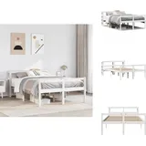 Seniorenbett Mit Kopfteil Ohne Matratze Weiß 150x200 Cm - Seniorenbett - Seniorenbetten - Bett Für Senioren - Betten Für Senioren