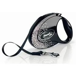 FLEXI Automatik Hundeleine Glam Splash Crystal M Tape 5m schwarz