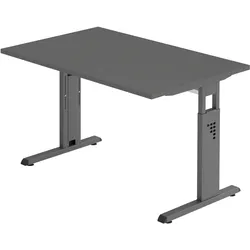 Hammerbacher-Schreibtisch C-Fuß 120x80cm Graphit/Graphit-VOS12/G/G