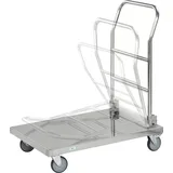 Kongamek Transportwagen Edelstahl 820 x 520 mm weiß klappbar