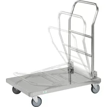 Kongamek Transportwagen Edelstahl 820 x 520 mm weiß klappbar