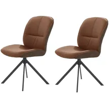 Jockenhöfer Esszimmerstuhl Fiete Leder schwarz/braun 2er Set