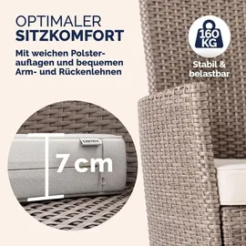 CASARIA Polyrattan Set 7-tlg. Beige