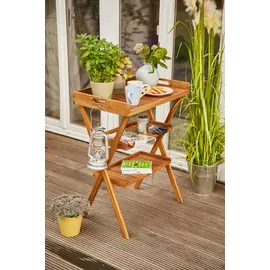 Siena Garden Caruna Tablett Tisch 45 x 70 x 91 cm braun klappbar