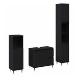 vidaXL Badezimmermöbelset 3 pcs Schwarze Eiche 30 x 30 x 190 cm