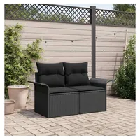 vidaXL Gartensofa Loungesofa schwarz