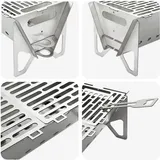 vidaXL Camping Feuerstelle 42 x 22 x 18 cm Edelstahl Silber