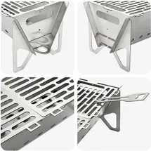 vidaXL Camping Feuerstelle 42 x 22 x 18 cm Edelstahl Silber