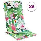 vidaXL Hochlehner Auflage 6 St. 40 x 40 x 5 cm mehrfarbig