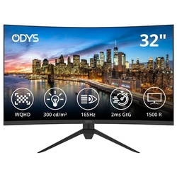 Odys XP32 (32 Zoll) Curved Monitor WQHD LED-Monitor (5 ms Reaktionszeit, 165 Hz)