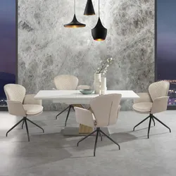 Esszimmerstuhl PLACES OF STYLE "Leonidas", grau (taupe, schwarz), B:68cm H:85cm T:61cm, Stoff, Polyurethan, Stühle, Sitz und Rücken gepolstert, Sitzfläche in Velourstoff, Sitzhöhe 47 cm