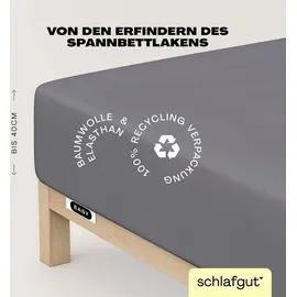 schlafgut Easy Jersey Elasthan Boxspring 120 x 200 - 130 x 220 cm gray mid
