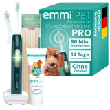 emmi-pet PRO Ultraschall-Zahnbürste für Hunde - Geräuschlose Hundezahnbürste & Katzenzahnbürste ohne Schrubben mit 96 Mio. Schwingungen, 12 Tage Akkulaufzeit - Gegen Entzündungen & Zahnsteinvorbeugung