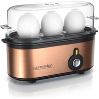 Arendo Eierkocher 3-fach, 210 W, Edelstahl, Härtegrad einstellbar, für 1-3 Eier, kupfer