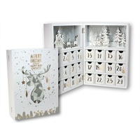 Spetebo befüllbarer Adventskalender Buch Adventskalender 30cm mit 24 Boxen (Set, 25-tlg), zum Befüllen weiß