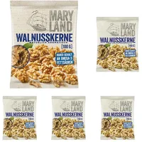 Maryland Walnusskerne 100g Beutel – Walnusskerne naturbelassen, vegan, frei von künstlichen Aromen, ohne Zusatzstoffe – Im praktischen Format genießen (1 x 100g) (Packung mit 5)